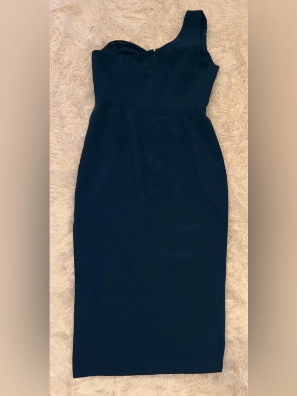 NWOT Dress the Population Magnolia One Shoulder Asymmetric Midi Dress L